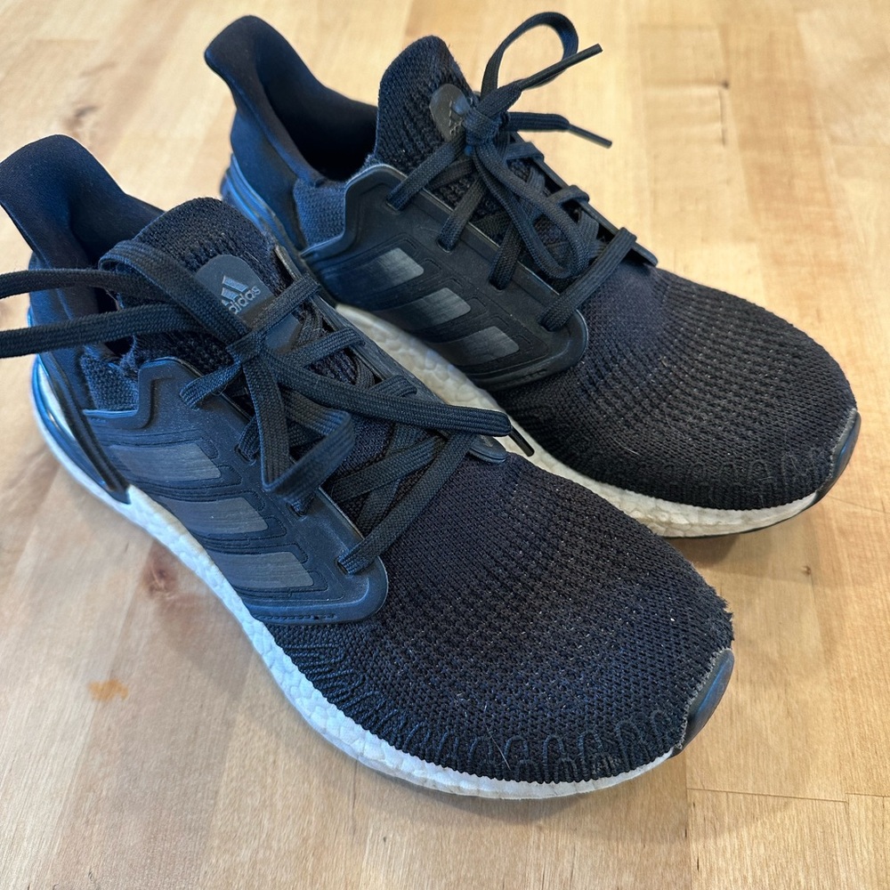 Adidas Black and White Athletic Shoes with Streamlined Design